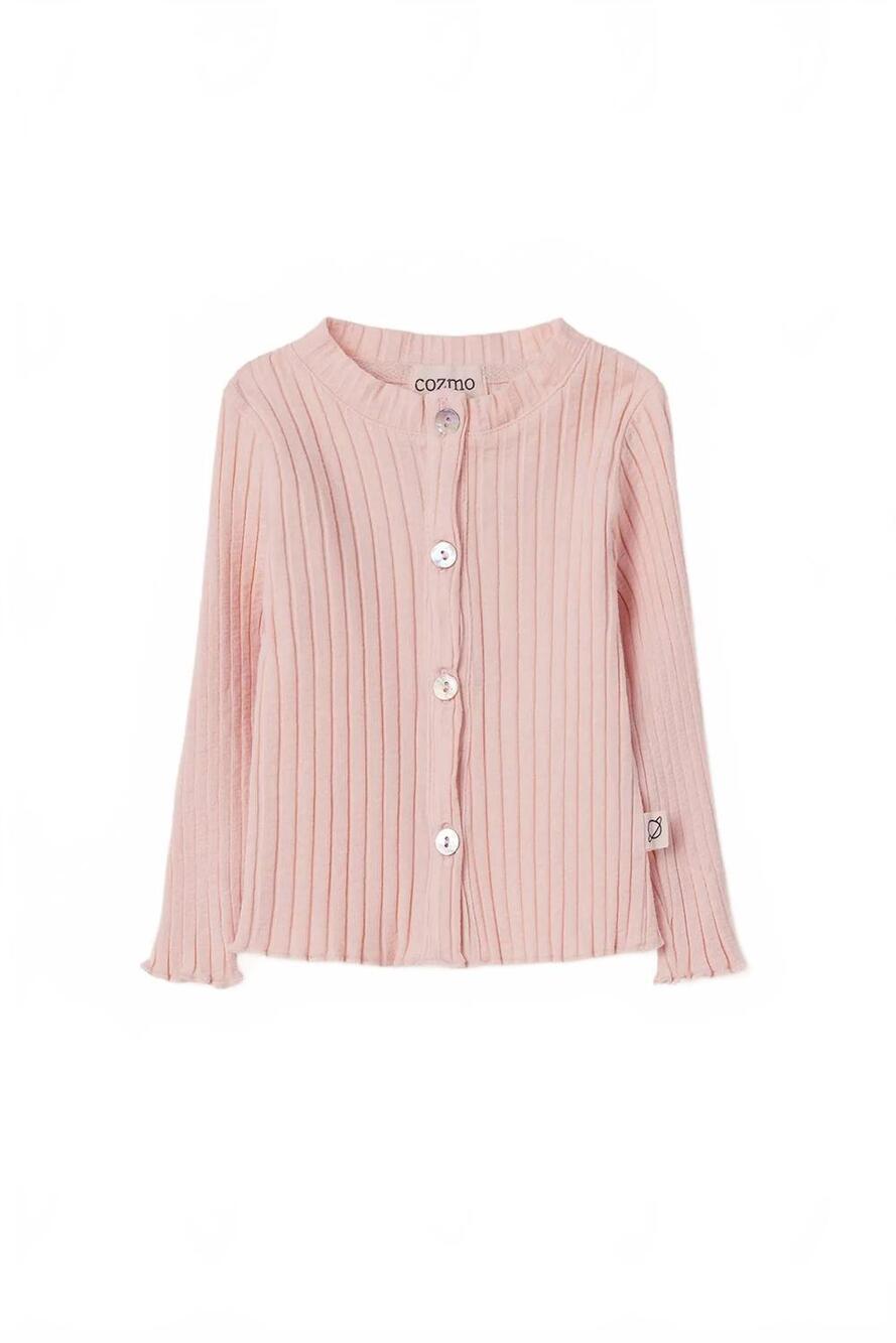NEW MY LITTLE COZMO girls soft rib cotton cardigan in cloud pink